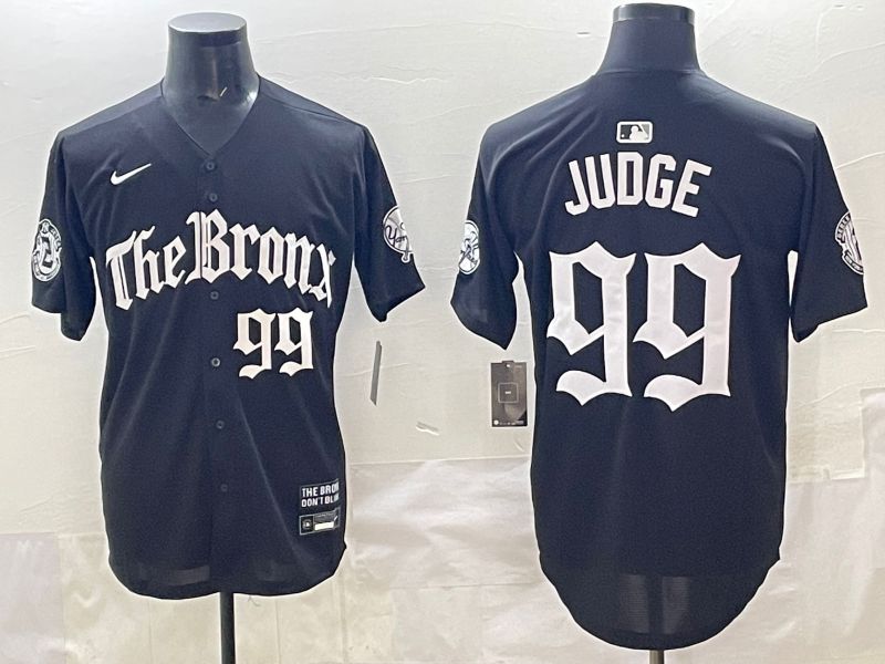 Men 2025 New York Yankees 99 Judge Black Five generations Joint Name Nike MLB Jersey style 37